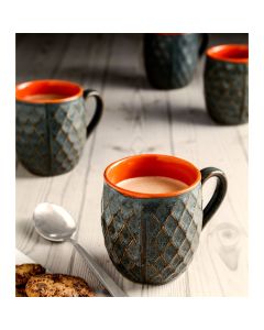 Unravel India hand crafted stoneware coffee mug set(Set of 6)