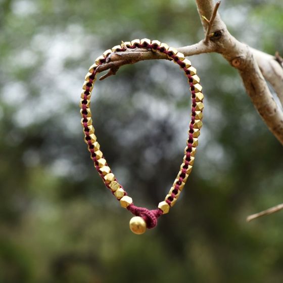 Unravel India Dhokra Pink Bracelet