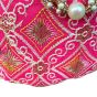 Unravel India Hot Pink Embroidered Potli Bag with Pearl Handle | Designer Ethnic Clutch for Women