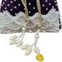 Unravel India Handcrafted Purple Velvet Pearl Potli Bag for Women | Party & Wedding Ethnic Handbag