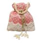 Unravel India Handcrafted Pink Velvet Pearl Potli Bag for Women | Festive & Bridal Potli Purse