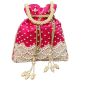 Unravel India Handcrafted Hot Pink Velvet Pearl Potli Bag for Women | Bridal Wedding Potli