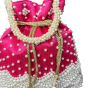 Unravel India Handcrafted Hot Pink Velvet Pearl Potli Bag for Women | Bridal Wedding Potli