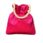 Unravel India Handcrafted Hot Pink Velvet Pearl Potli Bag for Women | Bridal Wedding Potli