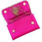 Unravel India Handcrafted Hot Pink Pearl Embroidered Clutch Bag for Women | Wedding Party Clutch