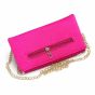 Unravel India Handcrafted Hot Pink Pearl Embroidered Clutch Bag for Women | Wedding Party Clutch
