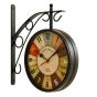 Unravel India 8 Inch Multicolor Vintage Double-Sided Wall Clock – Artistic Retro Design