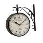Unravel India Premium 12 Inch Victoria Station Double-Sided Wall Clock – Oversized White Dial