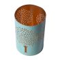 Unravel India metallic pastel blue tree of life shadow candle tea light holder