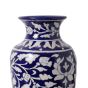 Unravel India "Blue Art Pottery" Ceramic Unique Decorative Vase for Home Decor, (10 X 3.5 Inch, Blue & White)