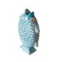 Unravel India "Madhubani Fish" shades of earth blue pottery flower vase 