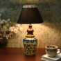  Unravel India Blue pottery mugal art ceramic matka decorative Lamp (Multicolor)
