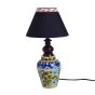  Unravel India Blue pottery mugal art ceramic matka decorative Lamp (Multicolor)