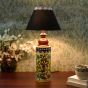 Unravel India Blue pottery mugal art ceramic cylindrical decorative Lamp (Multicolor)