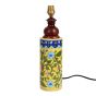 Unravel India Blue pottery mugal art ceramic cylindrical decorative Lamp (Multicolor)