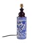 Unravel India Blue pottery mugal art ceramic cylindrical decorative Lamp (Blue,Off-white)