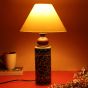 Unravel India Blue pottery "Mugal Bageecha Cylindrical" ceramic decorative Lamp (Multicolor)