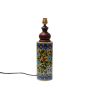 Unravel India Blue pottery "Mugal Bageecha Cylindrical" ceramic decorative Lamp (Multicolor)