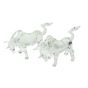 Unravel India Transparent Crystal Bull Duo – Iconic Stock Market Symbol for Growth, Wealth and Confidence