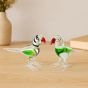 Unravel India Handcrafted Glass Parrot Pair – Decorative Showpiece for Home & Gifting