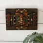 Unravel India "Meditating Ganesha" fiber procession wall art in wooden frame