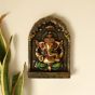 Unravel India "Ganesha Statue" fiber procession wall art in wooden frame