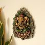Unravel India "Ganesha Meditating on Lotus" fiber procession wall art in wooden frame