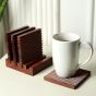 Unravel India "Ripple Collection" sheesham wood trivet & stand set