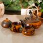 Unravel India Studio Pottery Stoneware Tea Set (set of 15)