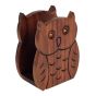 Unravel India wooden handcrafted brown owl shape tissue holder