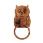 Unravel India wooden handcrafted brown owl shape towel holder