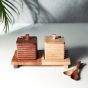 Unravel India "Ripple Collection" sheesham wood refreshment jar & tray set
