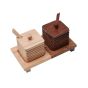 Unravel India "Ripple Collection" sheesham wood refreshment jar & tray set