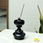 Unravel India handpainted black terracotta incense stand