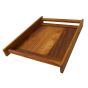 Unravel India Handcrafted Wooden Serving Tray with Rod Handles