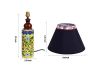 Unravel India Blue pottery mugal art ceramic cylindrical decorative Lamp (Multicolor)