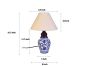 Unravel India Blue pottery mugal art ceramic matka decorative Lamp (Blue,Off-white)