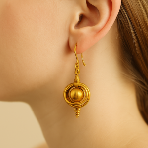 Unravel India Handcrafted Orbital Brass Loop Earrings for Women & Girls