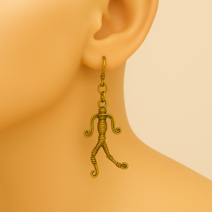 Unravel India Tribal Figure Wire Earrings for Women & Girls 