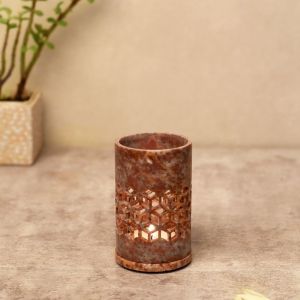 Unravel India Handcarved multicolor Tea Light Holder
