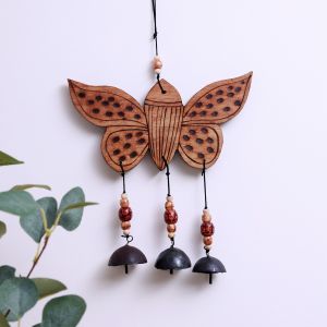 Unravel India "Butterfly Motif" bamboo windchime with embedded bells