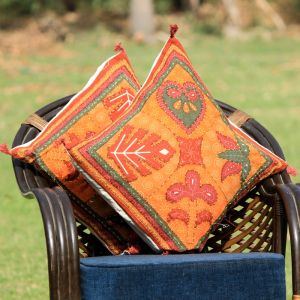 Unravel India Block Print Cotton Cushion Cover (Set of 5)
