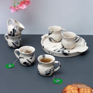 Unravel India "Vintage Chronical of Italy" ceramic cup & tray for tea/coffee