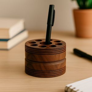 Unravel India Handcrafted "Ripple Wood"  Sheesham Wood Pen Holder