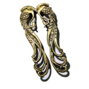 Unravel India Peacock Brass Door Handle(Set of 2)