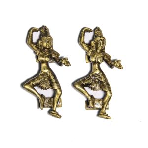 Unravel India Tribal Dance Brass Door Handle(Set of 2)