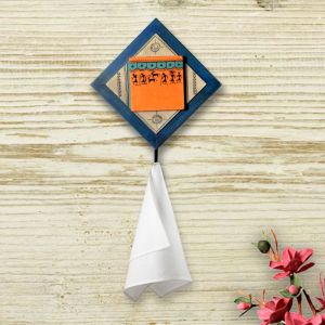 Unravel India MDF Wood warli painting wall towel holder