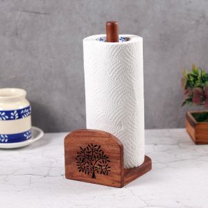 Unravel India handcarved sheesham wood tissue holder