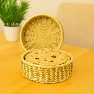Unravel India Handwoven Oval Cane Basket Set with Lid – Eco-Friendly Storage & Serving