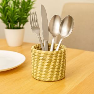 Unravel India Small Handwoven Cane Basket – Eco-Friendly Multipurpose Organizer